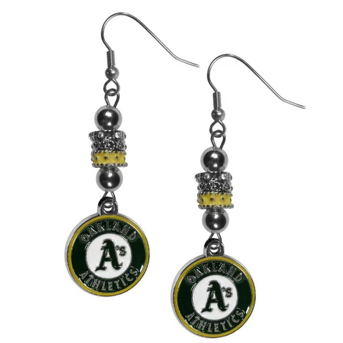 Oakland Athletics Fish Hook Euro Earrings [NEW] MLB Ear Ring Jewelry Enamel Cover