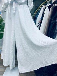 Linen pants, one size, made in Italy, 100% linen - Picture 1 of 3