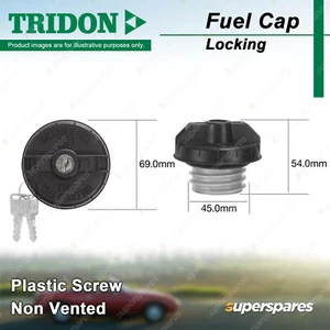 Tridon Locking Fuel Cap for Holden Commodore VG VL VN VP VR VS VU VY VZ Cruze - Picture 1 of 4