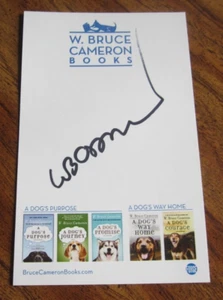 W. Bruce Cameron Author Signed 3.25X5.25 Bookplate "A Dog's Purpose" - Picture 1 of 3