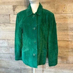 Vintage Danier Canada emerald green leather suede jacket in size small - Picture 1 of 12