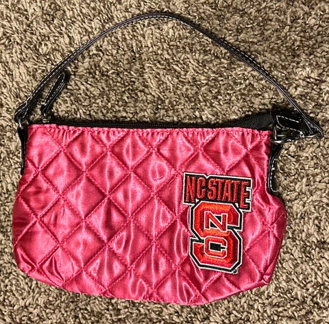 Fan DomU NC State North Carolina Wolfpack Quilted Pink / Black Purse Clutch Cover