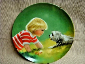1985 ZOLAN Ltd Ed Pemberton & Oakes Porzellanteller "MAKING FRIENDS" Junge & Hund - Bild 1 von 6