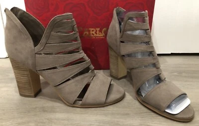Nuevos Lindos Zapatos de Mujer Carlos Marrón Punta Abierta Tacón Talla 10 $65. Foto 1 de 4