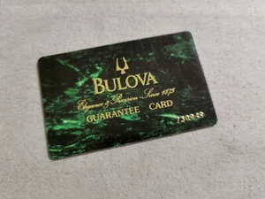 Bulova vintage green warranty card blank for accutron or any models newoldstock - Imagen 1 de 5
