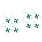 8 Pcs Zinc Alloy Four Leaf Keychain Travel St.Patrick Day Patricks Ring