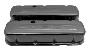 For Chevy 65-00 Big Block 502 CID Logo Steel Black Chrome Tall Valve Cover - Bild 1 von 2