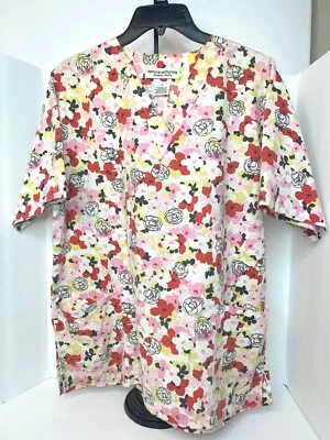 Natural Uniforms Scrub TopWomen’s Small Nursing Vet Medical Uniform Short Sleeve - Image 1 of 4