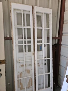 Antique 10 Lite Shabby 18x85 Side Lite /  Transom Window / Vintage French Doors - Picture 1 of 4