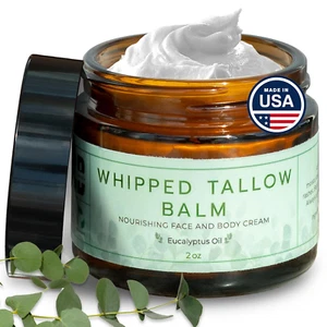 Whipped Tallow Balm (Eucalyptus), Organic Body Butter Cream, Grass Fed Beef T... - Picture 1 of 1
