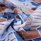 Tessuto Cotone Fantasia Conchiglia Blu Taglio 280x280 cm Telo Orlo Cuscini