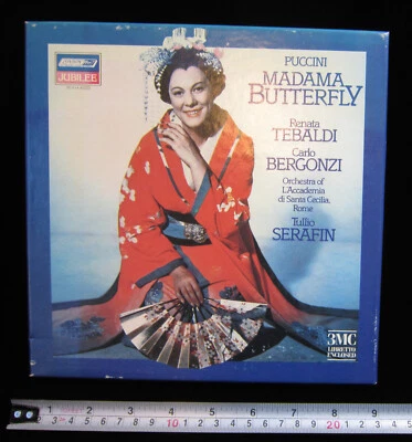 Puccini MADAMA BUTTERFLY 3 CASSETTE TAPE BOX SET Renata TEBALDI Carlo BERGONZI - Image 1 of 4