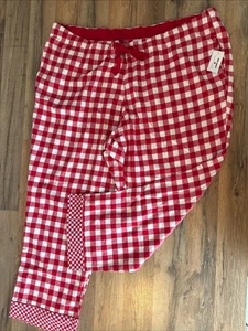 Lands End Draper James Red Gingham PJ Pants 3X NWT Cotton  - Picture 1 of 11