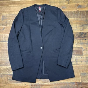 Blazer negro Spanx Perfect sin cuello de un solo botón para mujer talla mediana” - Imagen 1 de 4