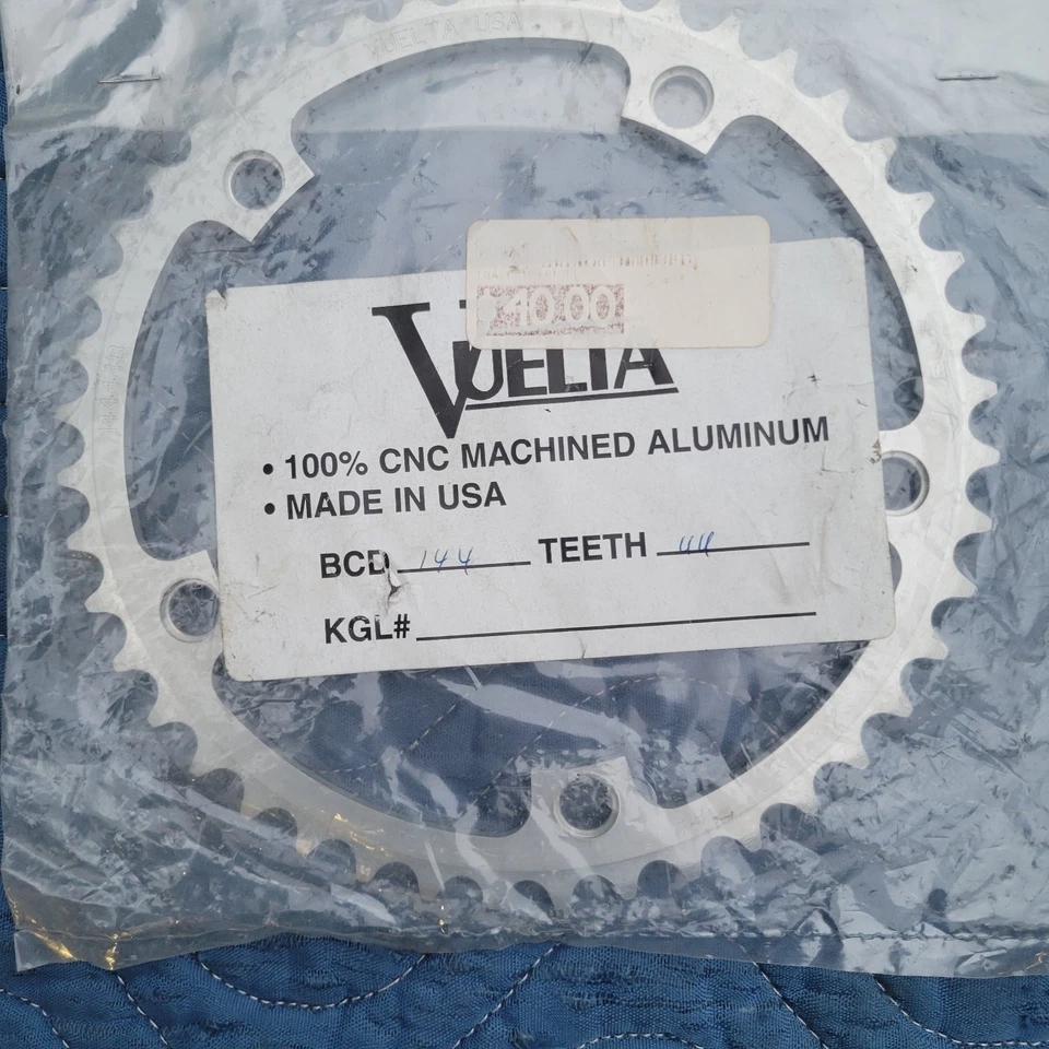Vintage Vuelta Chainring 14444 USA 144 BCD 44T Track Bike Bicycle Silver NOS USA - Image 1 of 1