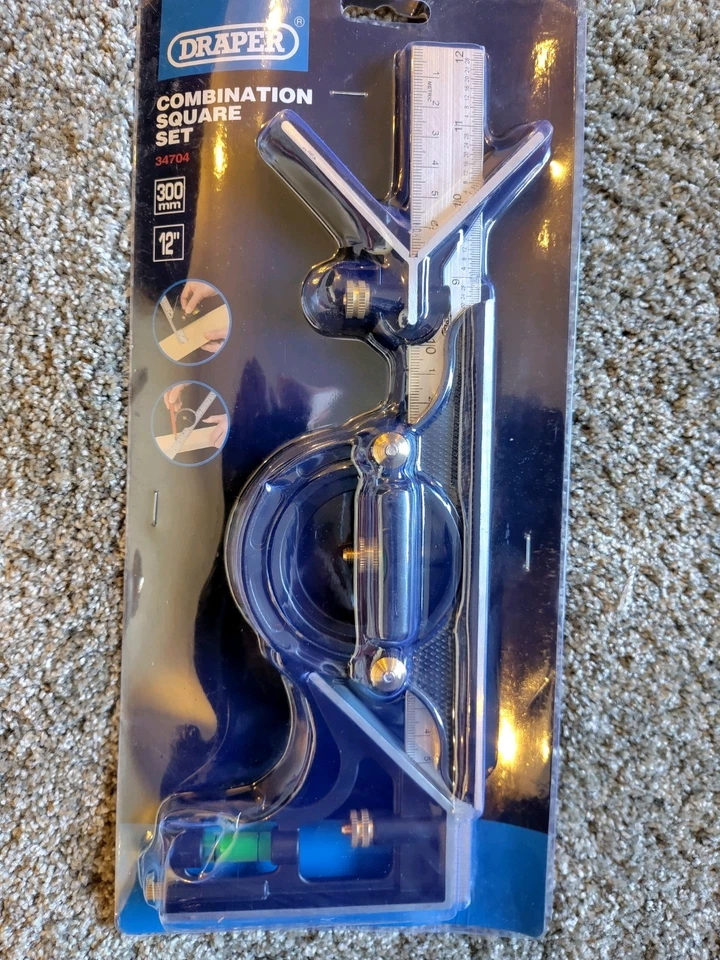 Draper 34704 Combination Square with Centre Head and Protractor 300mm - Image 1 of 1