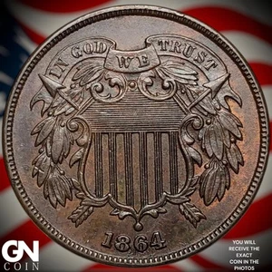 1864 2 Cent Piece Z4982 - Picture 1 of 2