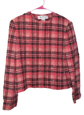 Blazer Rena Rowan a cuadros para mujer talla 14W Preppy Foto 1 de 3