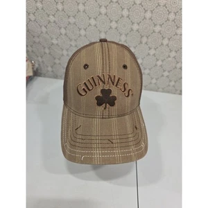 Guinness Kleeblatt Baseball Cap braun kariert gesticktes Logo verstellbarer Riemen - Bild 1 von 11