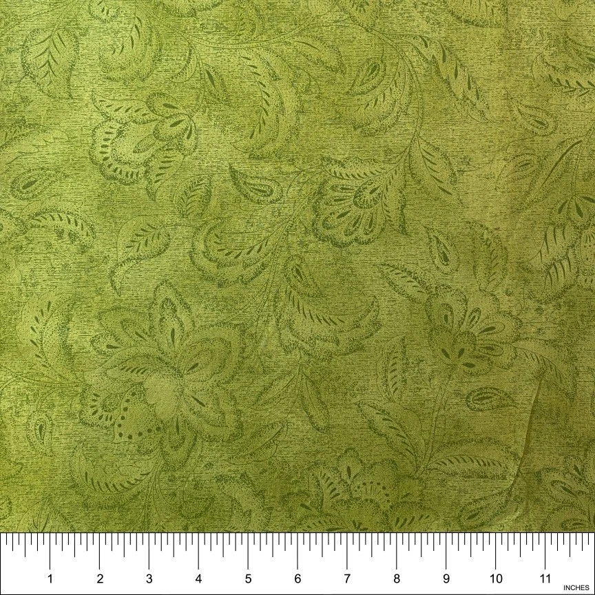 Dogwood Trail National Quilt Museum Green FloralFabric Quilt, Sew | 34"x44" - Image 1 of 2