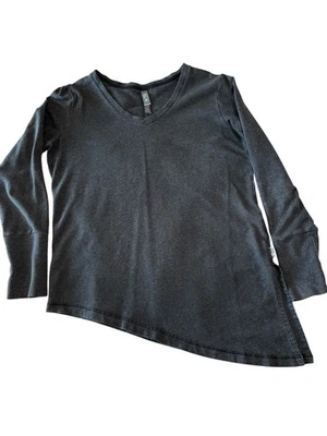 Camisa feminina Mountain Hardwear bainha assimétrica cinza M manga longa falha menor - Imagem 1 de 4