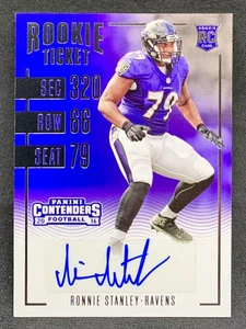 Boleto de novato Panini Contenders Ronnie Stanley Baltimore Ravens 2016 automático RC 104 - Imagen 1 de 2
