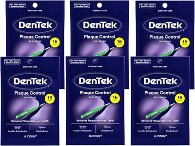 DenTek Cepillo Fácil Control de Placa Limpiadores Interdentales Cepillo de Dientes, Apretado 16 Unidades Foto 1 de 4
