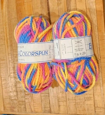 2 skeins Plymouth Yarn Encore Colorspun rainbow multicolor vintage discontinued - Image 1 of 4
