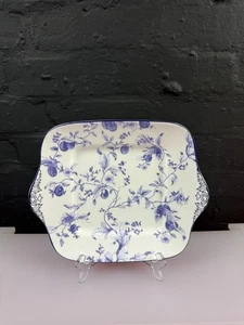 Wedgwood Blue Plum Eared Square Cake / Bread Plate 11" Wide - Picture 1 of 4