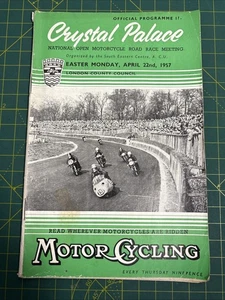Motor Cycle Road Racing programme Crystal Palace 22nd April 1957 - Picture 1 of 3