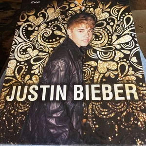 2012 JUSTIN BIEBER NOTIZBUCHMAPPE 2 TASCHEN - von MEAD - SELTENER ORDNER!! - Bild 1 von 4