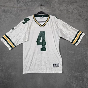 Vintage Brett Favre jersey mens L (48) white Starter Green Bay Packers 90s NFL - Picture 1 of 9