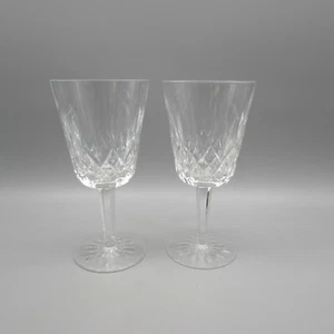 Waterford Cut Crystal LISMORE Water Goblets - Set of TWO  Stemware - Picture 1 of 4