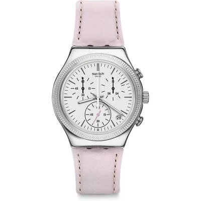 Swatch Women's Watch Irony Sweet Madame Quartz Light Pink Leather Strap YCS599 - Image 1 of 3
