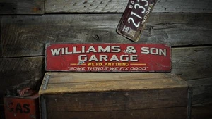 Custom Family Mechanic Garage Sign - Rustic Hand Made Wooden Sign - Picture 1 of 1