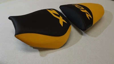 川崎 ZX10R 2006/2007 前后黑色/黄色 NINJA ZX10 定制座椅套 — 第 1/4 张图片