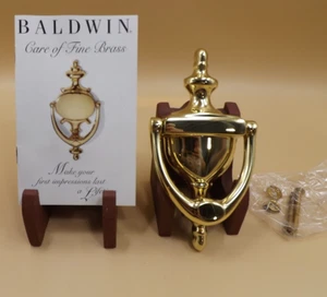 New Old Stock - Baldwin Polished Brass Colonial Door Knocker & Box - Picture 1 of 11
