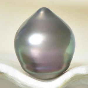 6,80 ct Tahiti Südseeperle 11,29 mm anthrazit schwarz barock 1,36 g ungebohrt - Bild 1 von 7