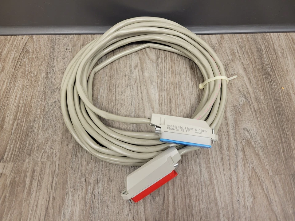 TELCO AMPHENOL CABLE New 25 Pair Telco Amphenol Trunk Cable 50-Pin Male to Female PBX AMP RJ21 25ft