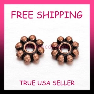 5mm 30pcs Antique Copper Alloy Metal Tibetan Daisy Flower Spacer Beads FREE SHIP - Picture 1 of 4