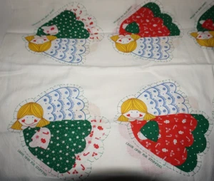 Three, 6" x 5-3/4", Spring Mills, "Angel", Christmas Ornaments, Cotton Fabric - Picture 1 of 1