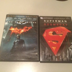 Batman - The Dark Knight + Superman Doomsday - 2 DVD Lot Christian Bale Heath - Picture 1 of 3