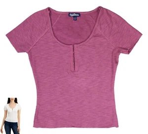 Top junior Freshman maglia testurizzata manica corta gancio e occhio stile Henley nuovo con etichette - Foto 1 di 3