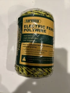 Portable Electric Fence Polywire with 6 Conductors Yellow and Black 656 Feet - Picture 1 of 1