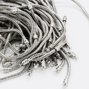 Cadena de serpiente de acero inoxidable apta para hágalo usted mismo dijes de vidrio de aleación de metal cuentas de agujero grande - Imagen 1 de 8