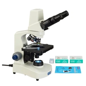 Built-in 3MP Camera Binocular Compound Microscope+Slides+Covers+Lens Paper - Picture 1 of 8