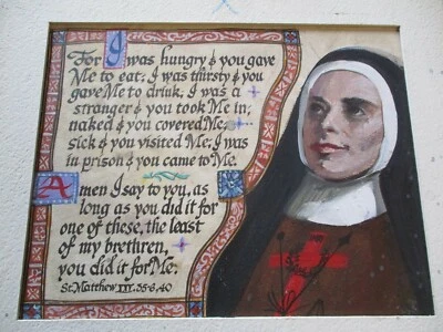 复古 ICON PORTRAIT 绘画标志性宗教收藏 CATHOLIC NUN 列出 — 第 1/4 张图片