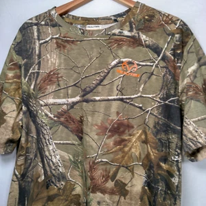 Realtree AP Camo Shirt XL Short Sleeve Tree Camouflage Orange Logo Hunting Hunt - Picture 1 of 16