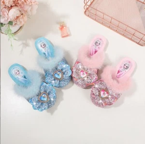 New Girls Frozen2 Elsa Princess Home interior Flats warm Slippers Christmas Gift - Picture 1 of 17