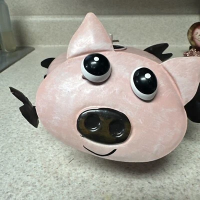 Rústico Metal Rosa Cerdo Colgante Pájaro Casa Jardín Decoración Patio Arte Nido Hogar Foto 1 de 4